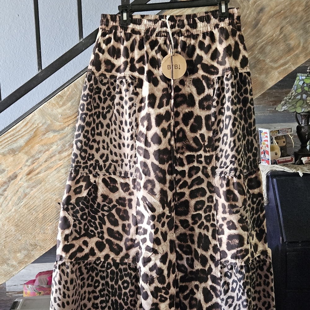 BiBi Leopard Print Wide Leg Pants